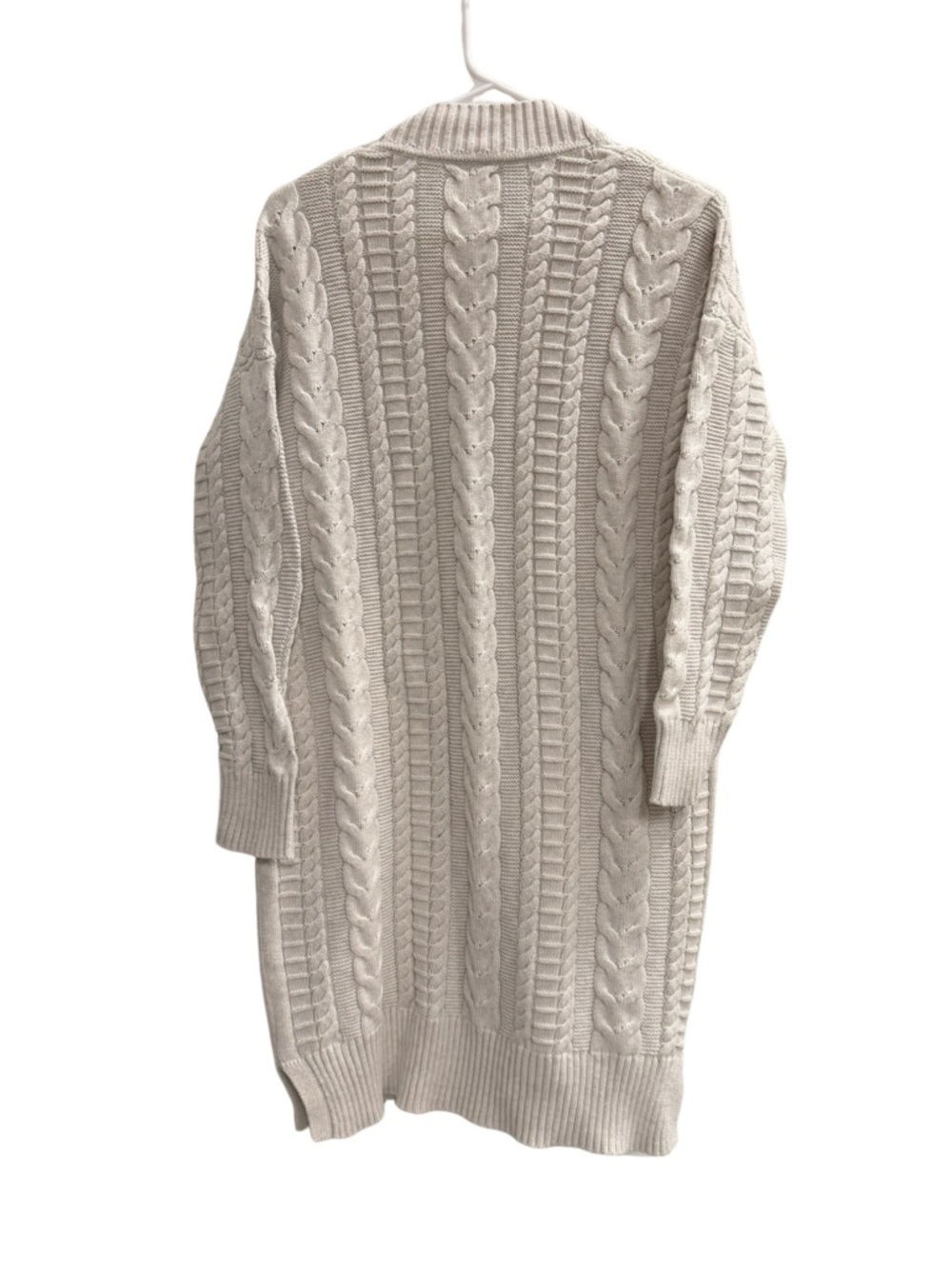 Kinross Cable Knit Oversized Open Front Cardigan Duster Cream Size Small - Picture 3 of 8